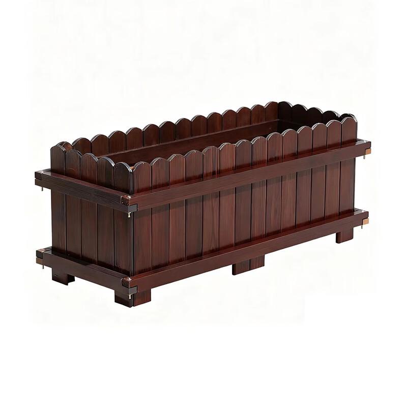 Outdoor Rectangular Treated Wood Planter