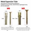 100/150Set M6 M8 Metal Expansion Tube Pipe Self-Drilling Fastening Screw Assortment Kit Prevent Loose Corrosion Resistant