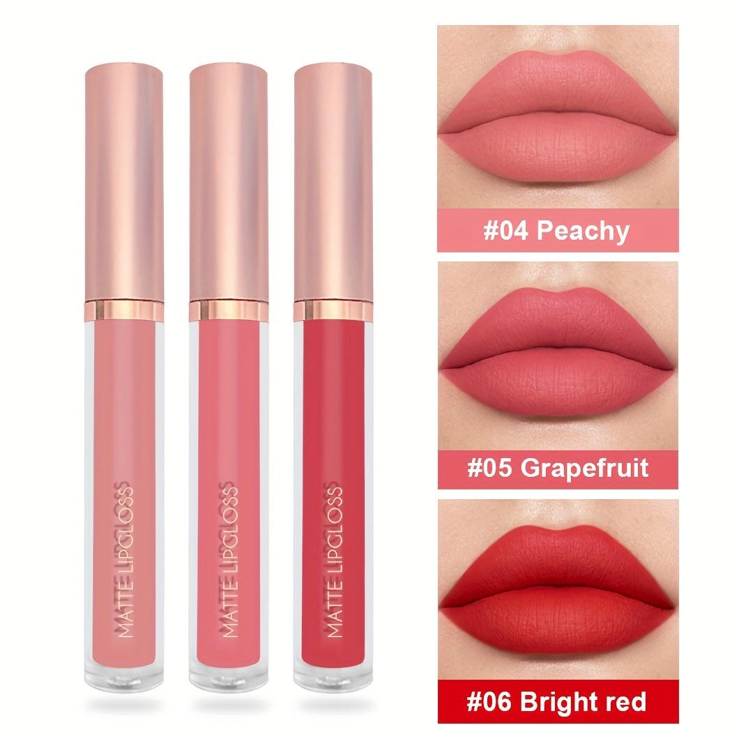 

3 шт. матовый блеск для губ Beauty Sexy Long Lasting Antistick Cup Nude Red Liquid Lipstick Makeup For Women Lip Glaze Cosmetics