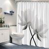 1pc Zen-Inspired Shower Curtain - White Lotus, Reflective Water & Grasses, Polyester, Tranquil Bathroom Decor