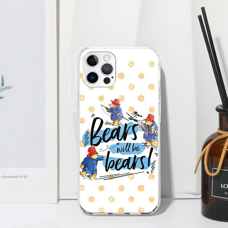 Cute P-PaddingtonS Bear Phone Case For Iphone 17 Air 16 15 Plus 16E 14 Pro Max 13 Mini 12 11 7 8 SE Fundas Soft Back Cover 17 Ai