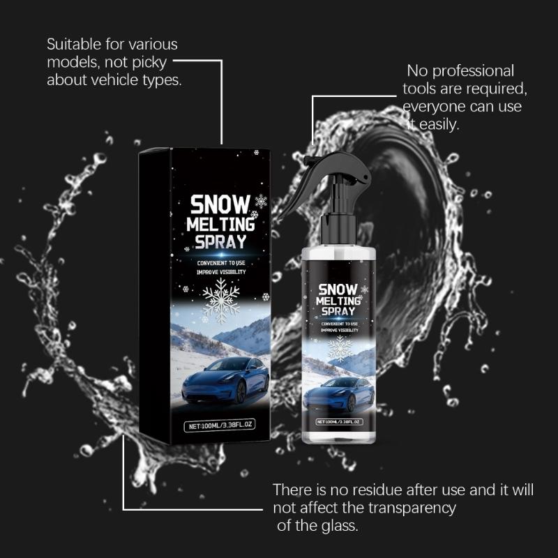 Fast Thaw Ice Melt Sprayed For Car Mirrors Windshield Frosts Prevention Compacted 100ml Bottle Winter Driving Essential