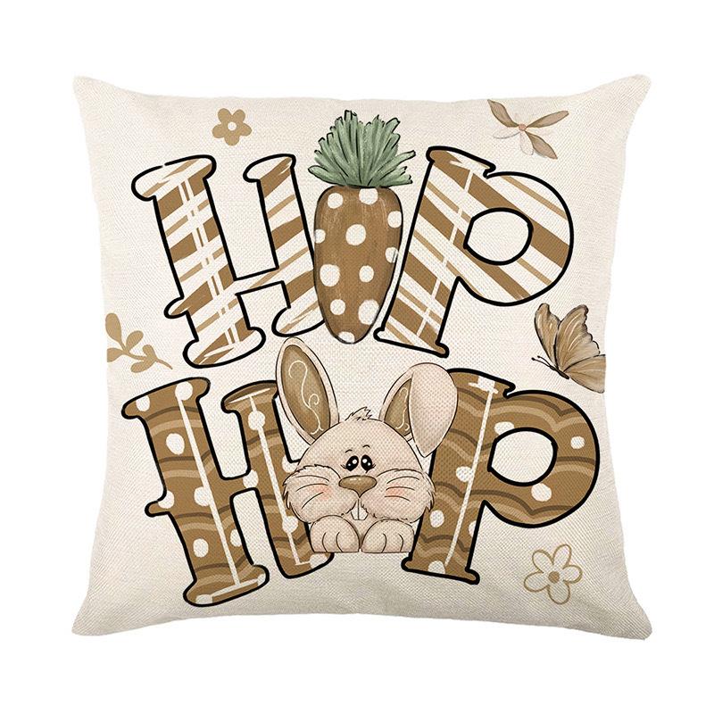 

Пасхальная наволочка Домашнее украшение дивана Наволочка с принтом букв Праздничная атмосфера Наволочка для подушки Спальня 45 * 45Cm