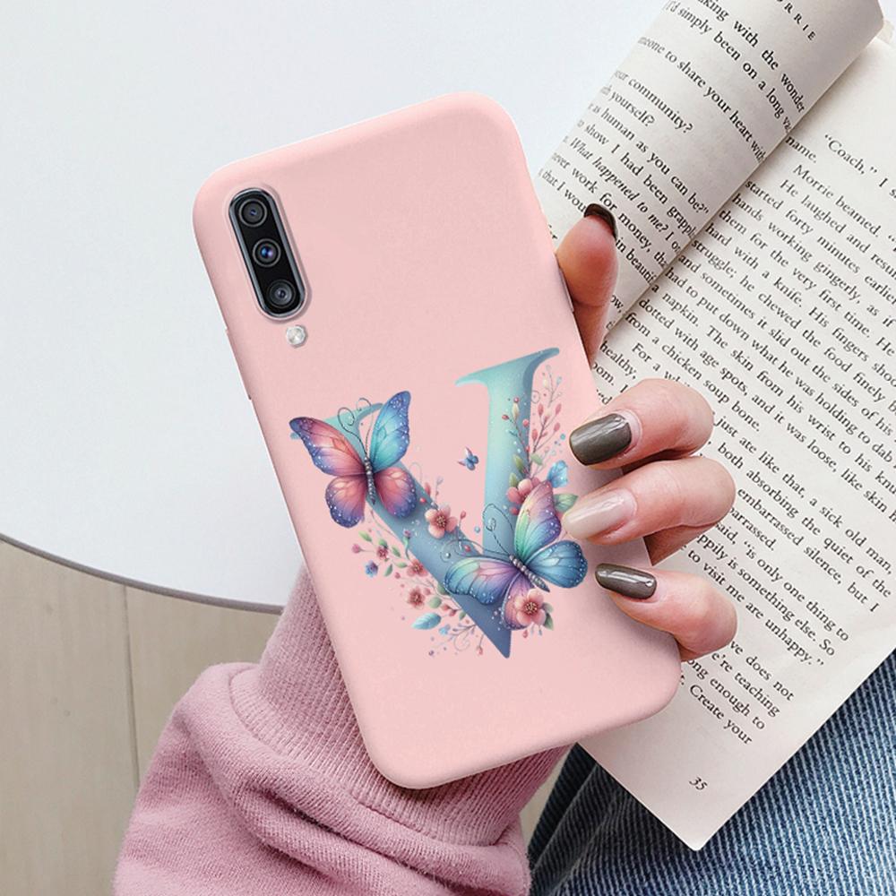 Colorful Letter Love Flower Butterfly Phone Case For Samsung Galaxy A50 A50S A06 A10 A11 A07 Girls Shell Shockproof Bumper Cover