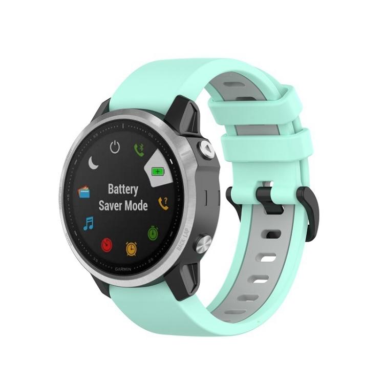

For Garmin Fenix 6S Two-color Silicone Watch Band(Midnight Blue Gray) For Garmin Fenix 6S темно серый