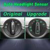 Car Green Backlight  AUTO Headlight Button Light Beam Control Fog Lamp Knob Switch Module for Skoda Octavia Mk2 2014 Accessories