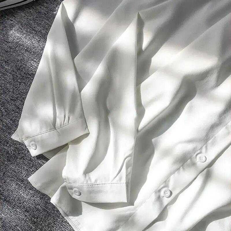 Plush Women's Shirt Preppy Style White Ladies Blouse Korean Version Loose Long Sleeved Spring and Autumn Tops