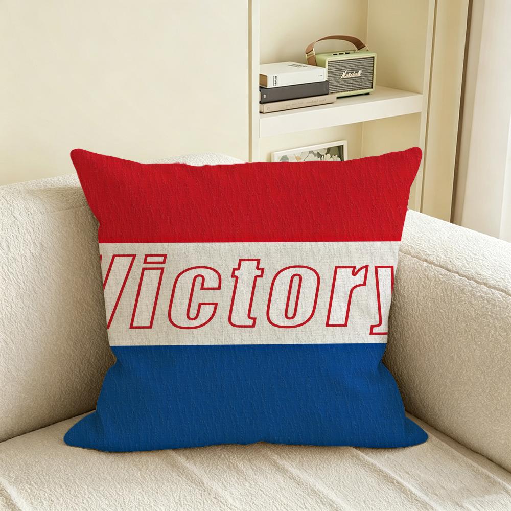 A-All Countries Unite For Victory Cushion Cover Natural Linen Pillowcase Set, All-In-One Decor For Sofa, Bedroom & Chair