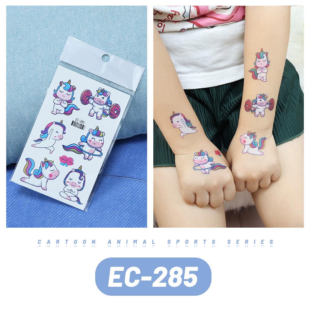 Ruikalong Waterproof Kids Temporary Tattoo Stickers: Cartoon Animals & Unicorns 120*75mm