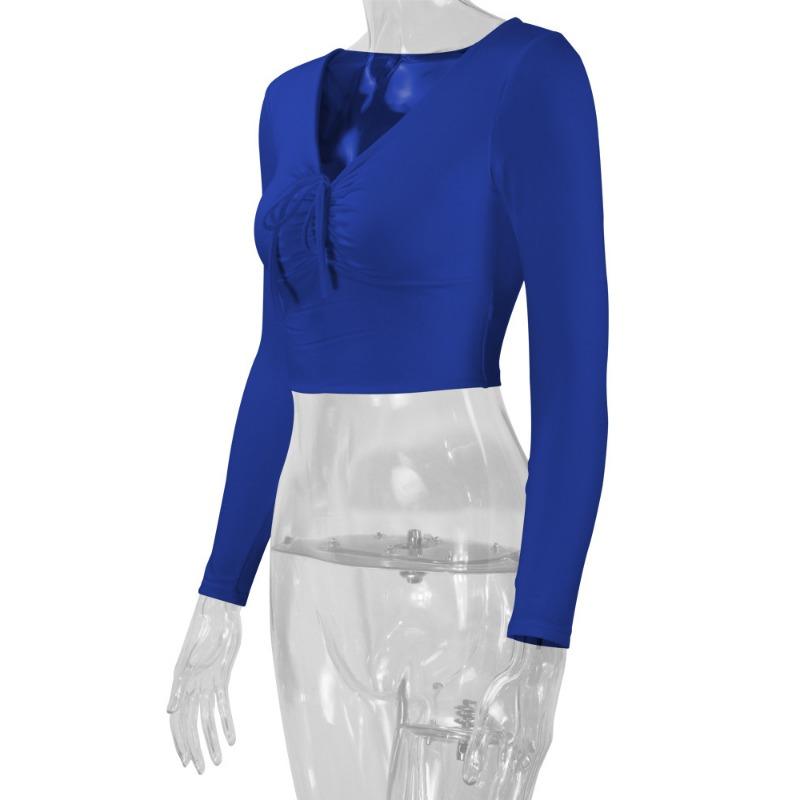 Women's Autumn Burst V-Neck Sexy Halter Tie Long Sleeve Top