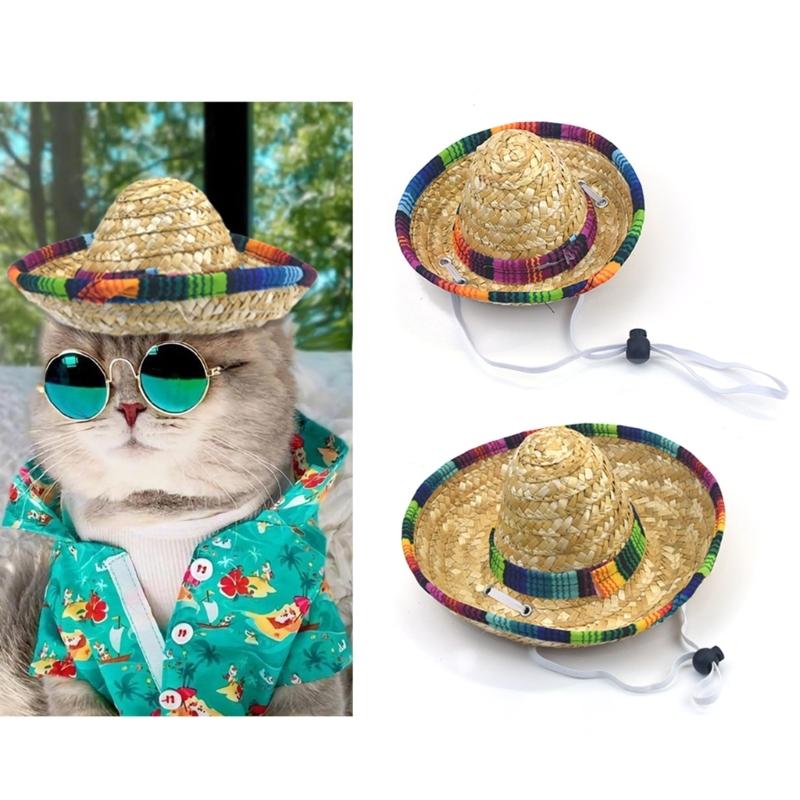 Summer Pet Visors Hat Cute Mexico Style Hat for Dogs Cat Dress Up Supplies Lovely Carnivals Outdoor Hat Pet Accessory