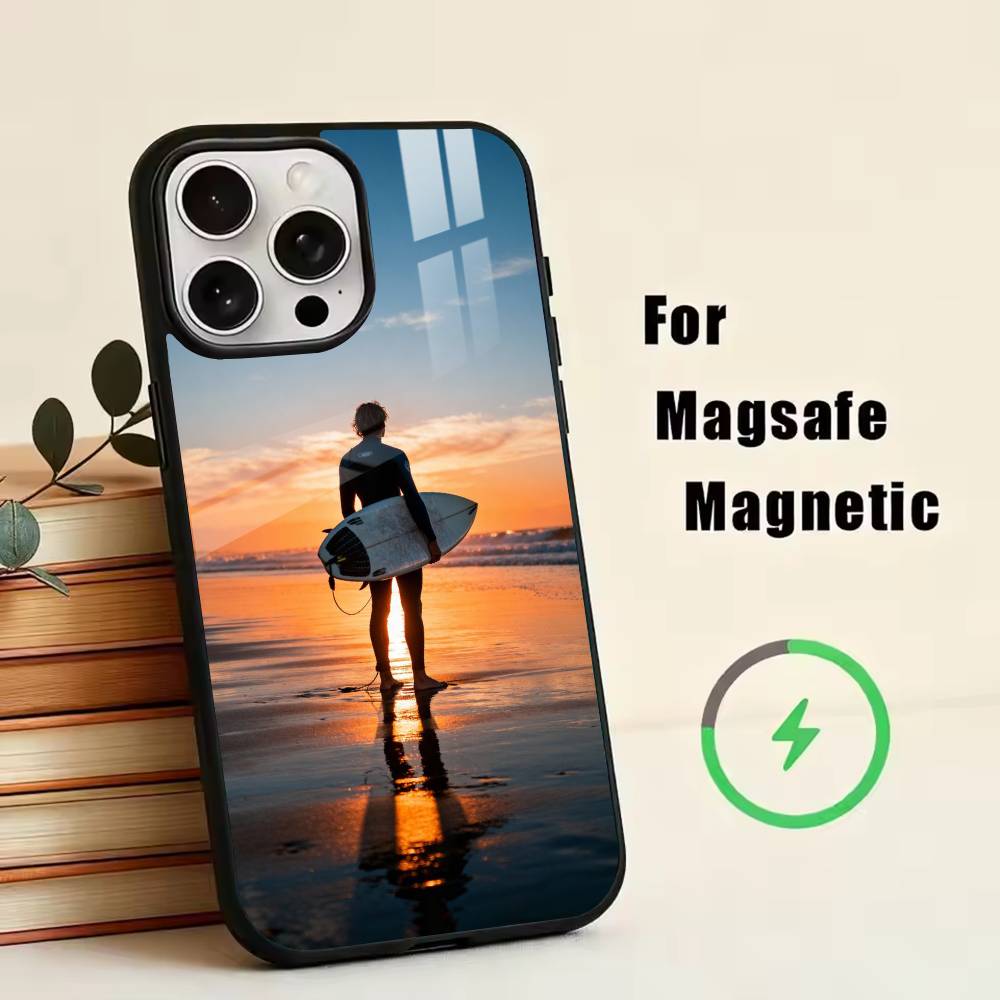 S-Surfing  Phone Case For iPhone17,16,15,14,13,12,11 Plus,Pro Magnetic with Magsafe Wireless Charging
