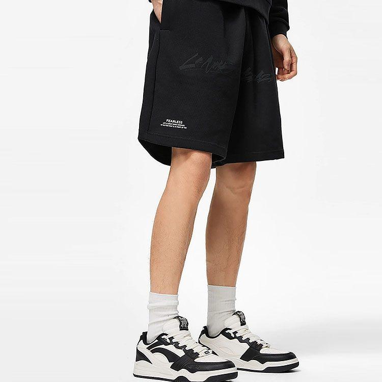 Li Ning Skateboard Casual Shorts Men's Black Moderate AKST459-1