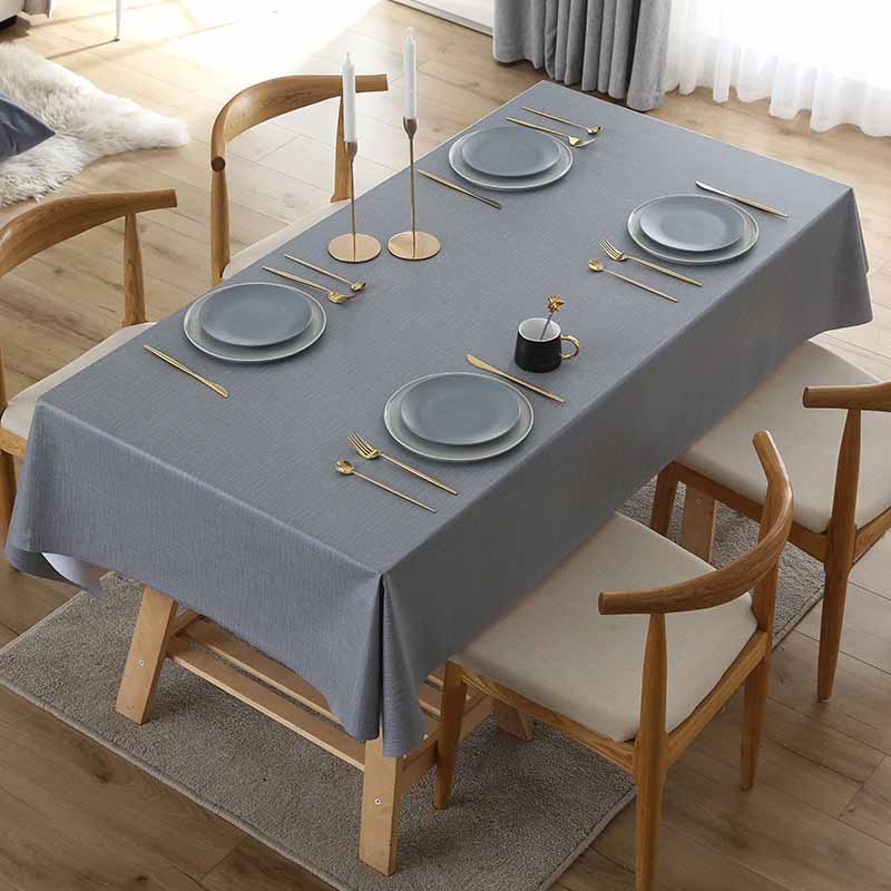 Simple Waterproof Oil Proof Heat-resistant Easy Wipe Clean Rectangular Round Table Cover Kitchen Dining Living Room PVC Tablecloth