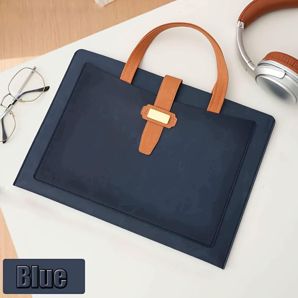 [Vintage Document Bag] Vintage PVC Fabric A4 Portable Document Bag | Thin File Folder Business Briefcase