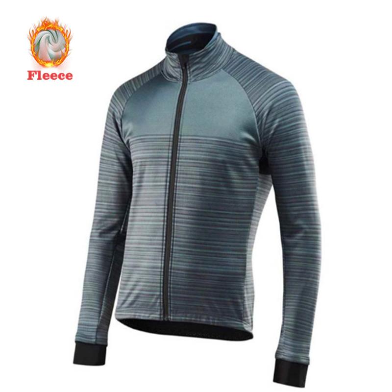 2023 Autumn/Winter Men's Cycling Jerseys Long Sleeve Thermal Fleece Bicycle Shirts Full Sleeve MTB Bike Jersey Tops Keep Warm Outdoor Cycling Jacket