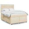 VidaXL Slatted Bed Base with Mattress Cream 160x200 Cm Fabric 3292844