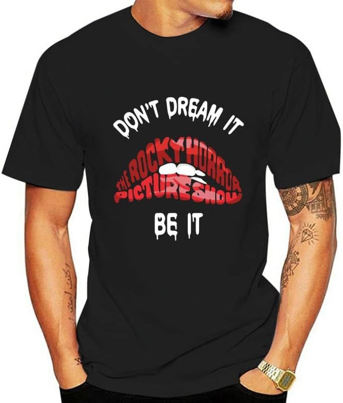 Don’T Dream It Be It The Rocky Horror Picture Show Red Lips T-Shirt Men Top Tee Shirt L чёрный