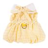 Spring and Summer Checkered Elegant Pet Dress with Flying Skirt Princess Style Pet Cat Clothing