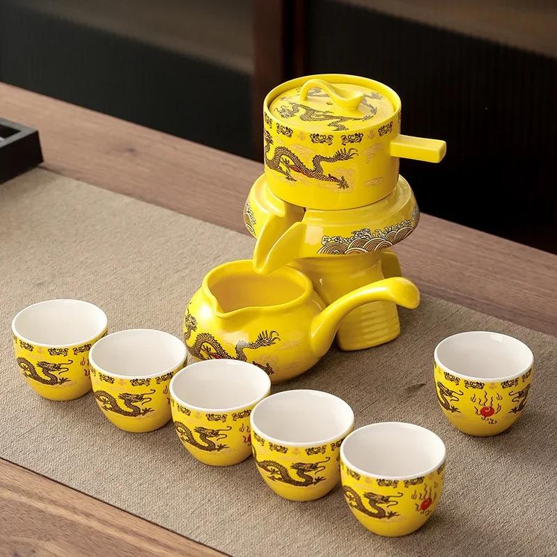 Juego de té Kungfu automático Hogar Simple Tetera Taza Cerámica