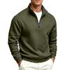 Men's Casual Zip-Up Stand Collar Sweatshirt, Color Thick Warm Pullover for Winter