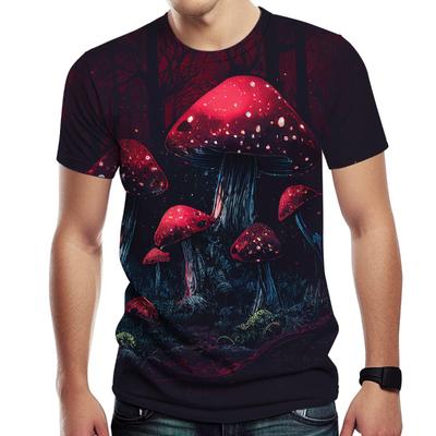 3D Print Psychedelische Paddenstoel Grafisch T-shirt Heren Persoonlijkheid T-shirts Unisex Mode Casual Korte Mouw