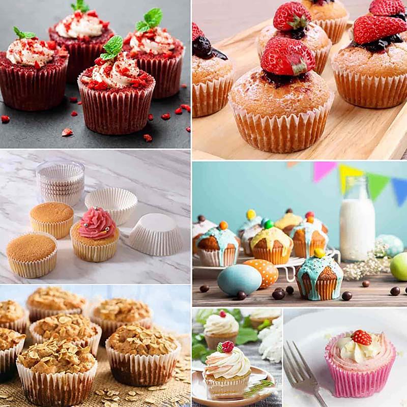 100 Stück Muffins Papier Cupcake Förmchen Backförmchen Hüllen Muffinförmchen Kuchenförmchen Dekorationswerkzeuge Küchen Kuchenwerkzeuge DIY