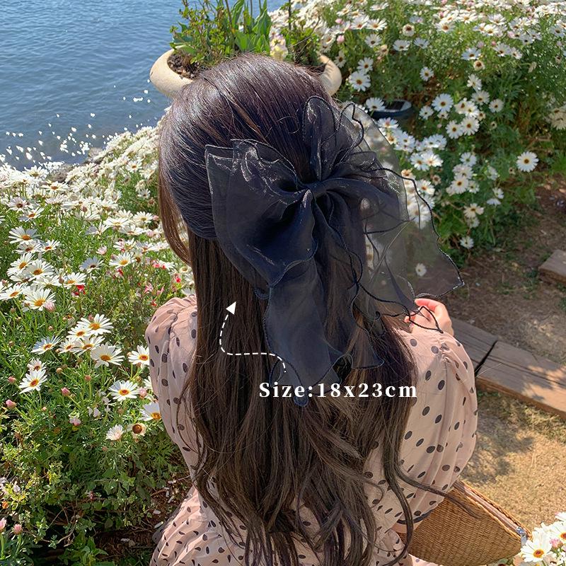 

Белая фея принцесса заколка бант: Головной убор из лент в лесном стиле чёрный