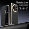 Business Retro Smart Leather Galvanized Gold-toned Case For Huawei Mate X6 X5 X3 Shockproof Built-in Magnetic Lens Protect Cover