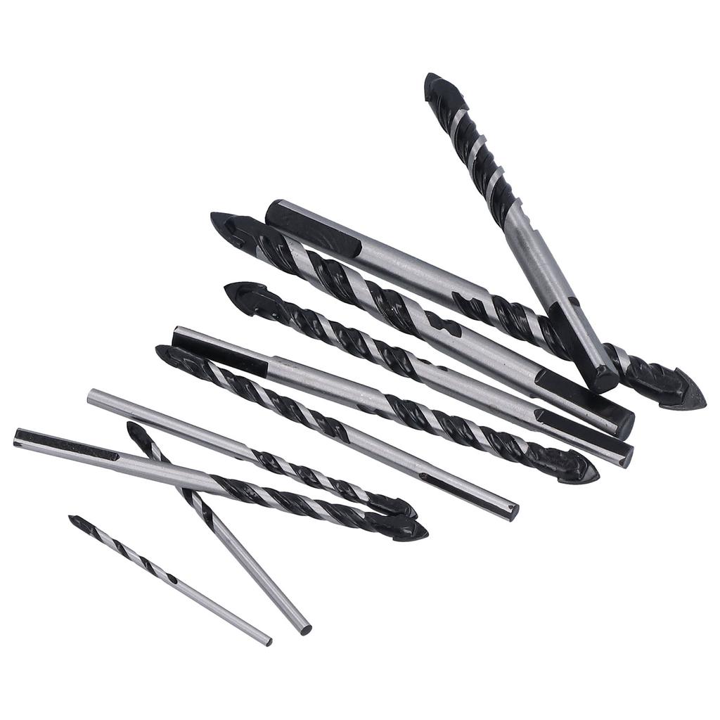 10 Stück Mauerbohrer-Set Industriestärke Hartmetallspitzen mit Aufbewahrungskoffer für Fliesen Ziegel Zement Beton