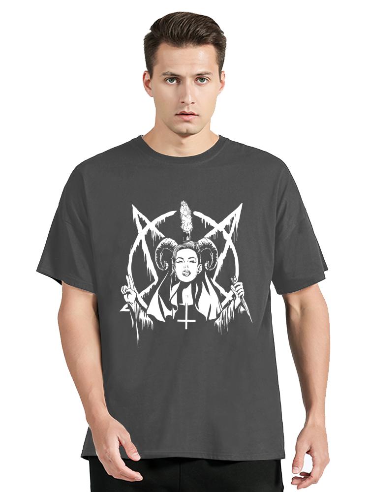 Horror Unholy Nun T-Shirt Unisex Plus Size O-Neck Tops Summer Casual Streetwear Tees Graphic Unisex Tshirt Cotton Fitness Clothes