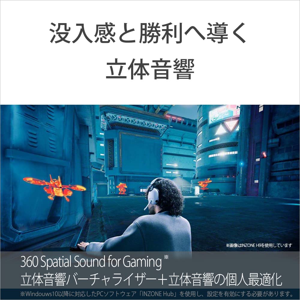 Sony INZONE H3 Gaming Headset 3D Low Comfortable for Long Boom Mic Compatible with PS5 and and for Official Competition Gear for EVO Japan White