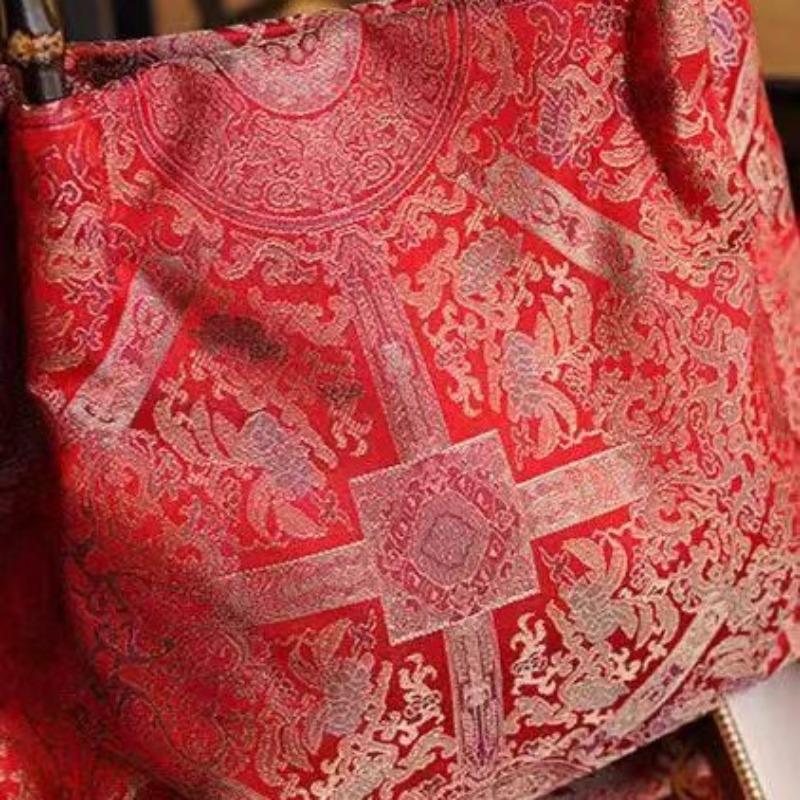 Spring New Silk Soft Silk Leisure and Versatile Chinese Style Handbag Bamboo Bag Storage Bag