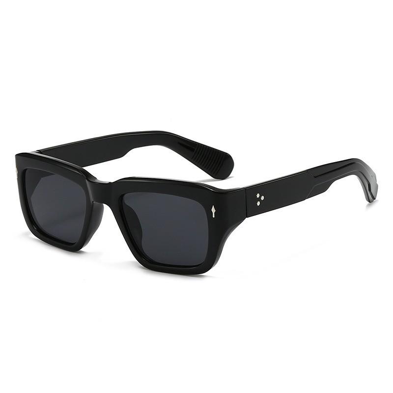 Retro Geometric Oversized Sunglasses For Men Women Uv400 Uv Protection Stylish Sunwear BlackFrameGray