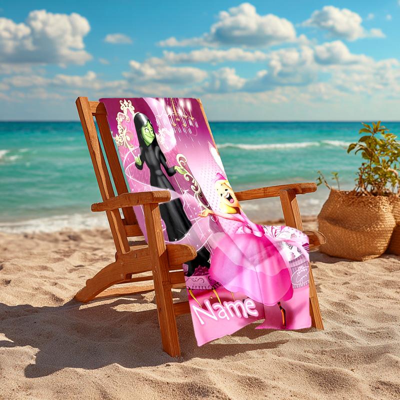 Personalized customized proof beach towel with Wicked pattern - soft, absorbent,quick-drying,perfect swimming,camping&bathing