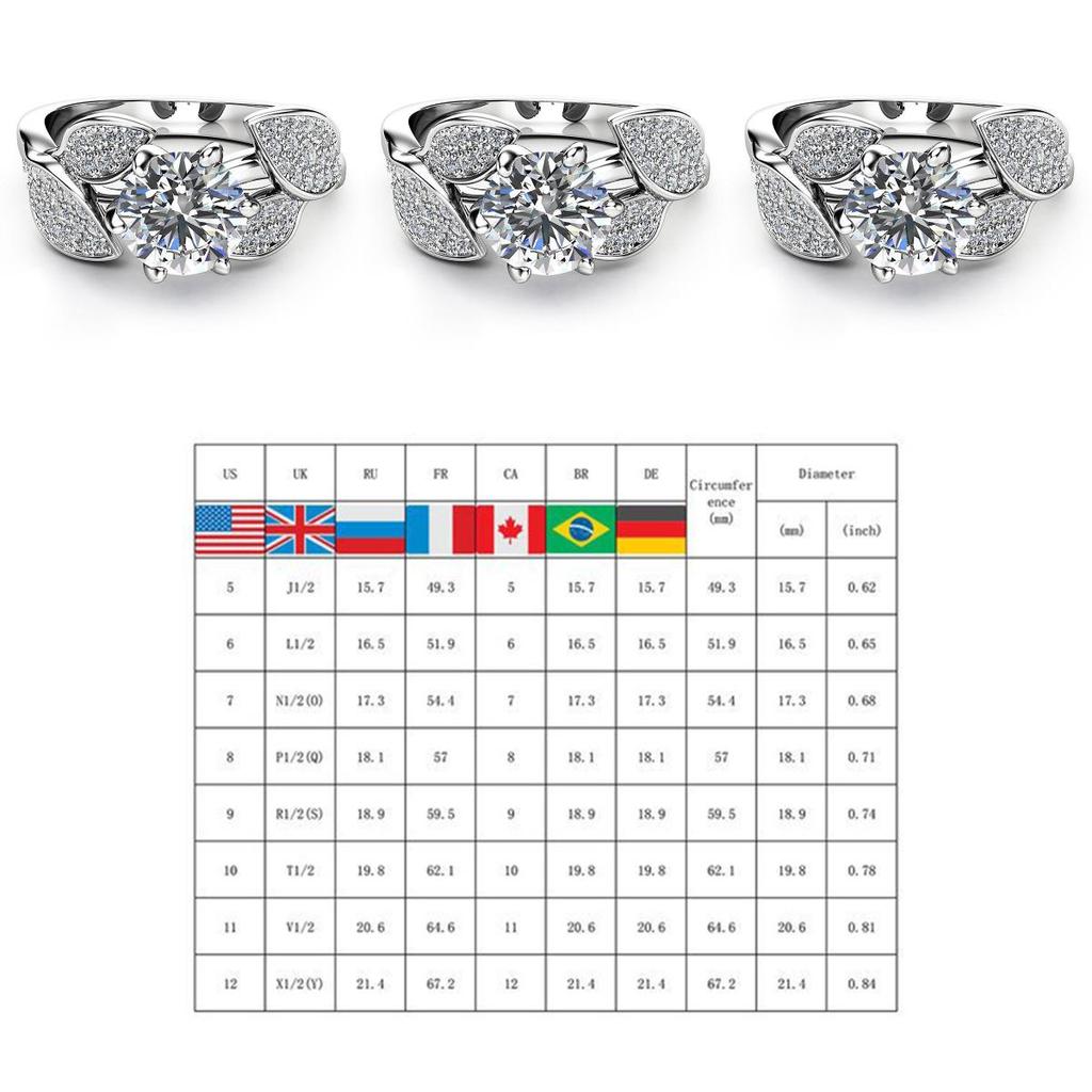 Exquisite Claw Leaf Ring Wedding Charming Engagement Ring Jewelry For Women Gift