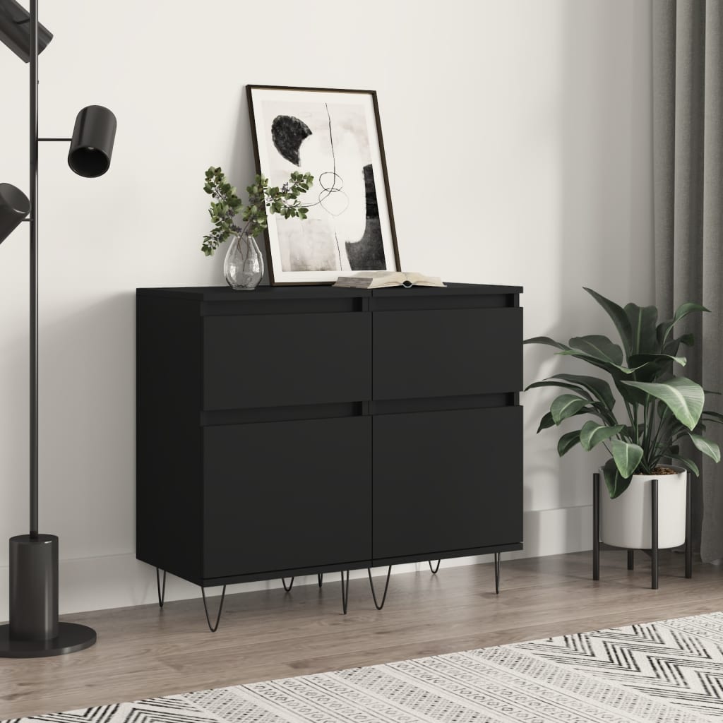 Sideboards 2 pcs Black 40 x 35 x 70 cm Engineered Wood