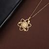 Atomic Model Pendant Necklace Stainless Steel For Women And Men Golden Link Chain Accessories Fashion Jewelry Gift