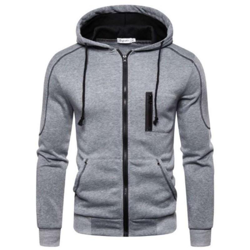 Pánská mikina s kapucí na zip pro teenagery volného střihu směs bavlny s dlouhým rukávem ležérní sportovní oblečení podzim
