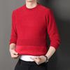 Men's New Style Plush Chenille Jacquard Knit Sweater - Thick Winter Base Layer for Middle-Aged
