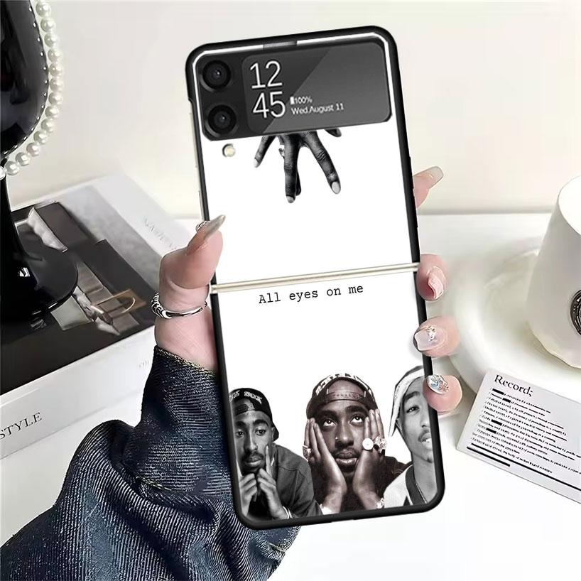 Rapper 2pac Singer Tupac Cases For Samsung Galaxy Z Flip 4 5 6 7 3 Z Flip7 Flip6 Flip4 Flip5 Flip3 5G Hard Shockproof Fundas Cov