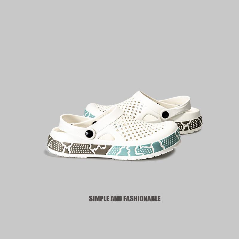 Men'S And Women'S Paint Painting Models, Hole Shoes, Seaside Beach Shoes, One Shoe, Couple Models, Two Wear Wear-Resistant Bag Heads