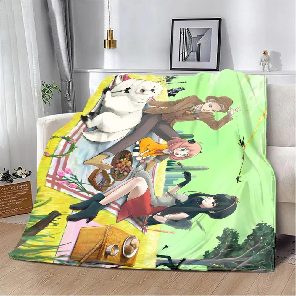 Spy x family Cartoon anime Printed Blanket Picnic Blankets Warm Blanket Soft and Comfortable Blanket Home Travel Birthday Gift