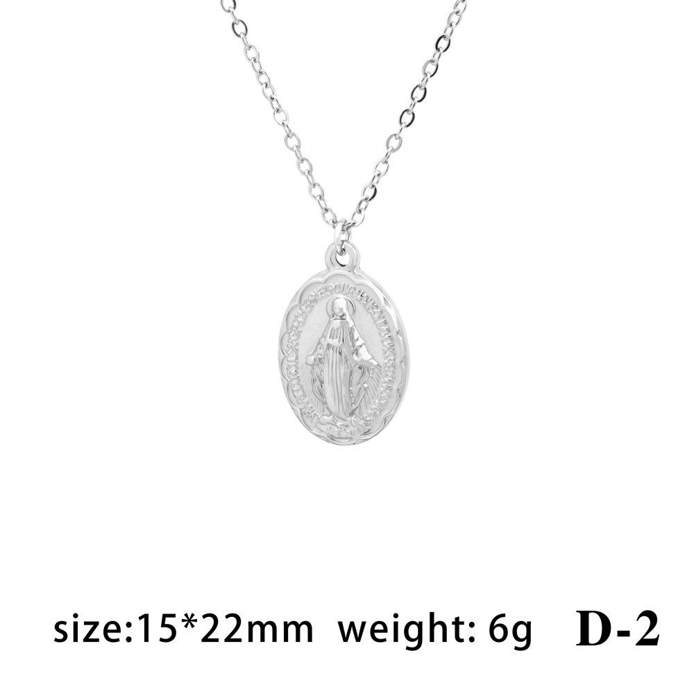 

Подвеска из нержавеющей стали с гальваническим покрытием Дева Мария с цепочкой для ключицы