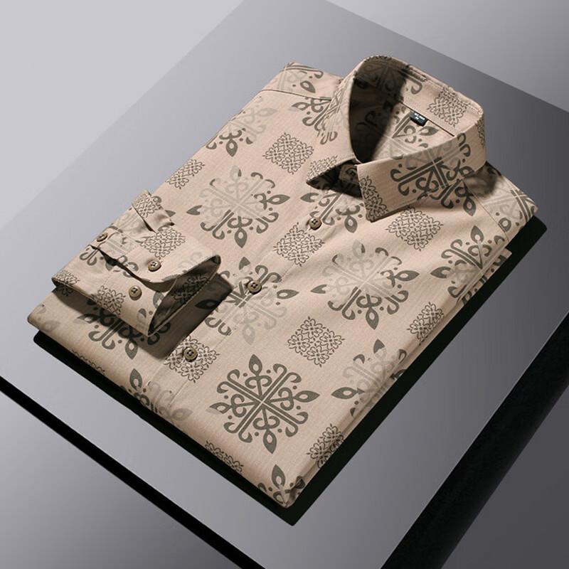 

Men s Luxury Floral Print Long Sleeve Shirt XL