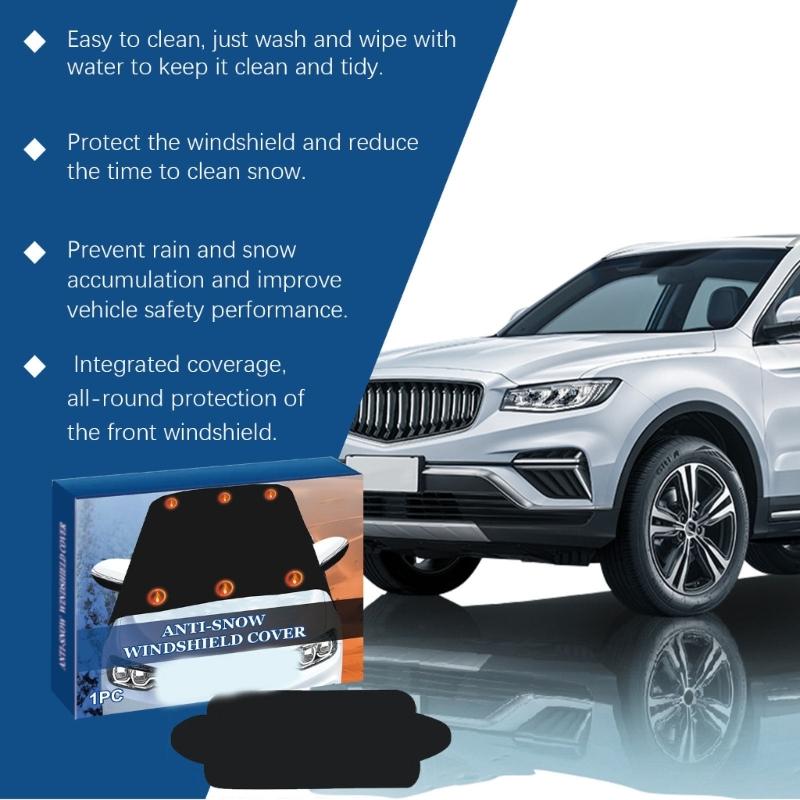 Windshield Snow Cover, Windshield Cover for Ice and Snow Windproof Sunshade Cover for Car SUV,61x28inch