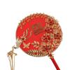 Chinese Wedding Handheld Tassels Phoenix Hand Bouquets Bridal Group Fan Chinese Fan Embroidery Fan