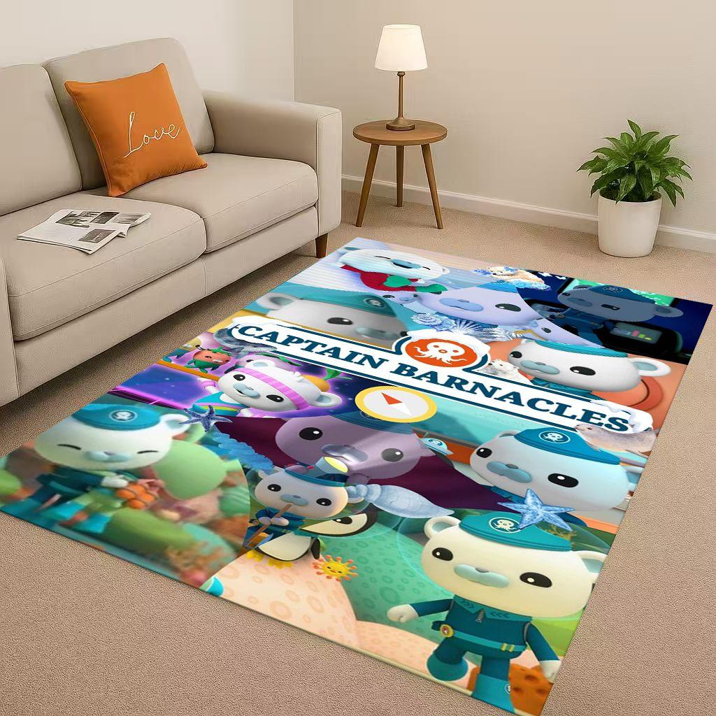 Cute Octonauts Barnacles Cartoon Living Room Non-Slip Area Rug Carpet for Bedroom Playroom Sofa,Easy Clean Home Decor Doormat