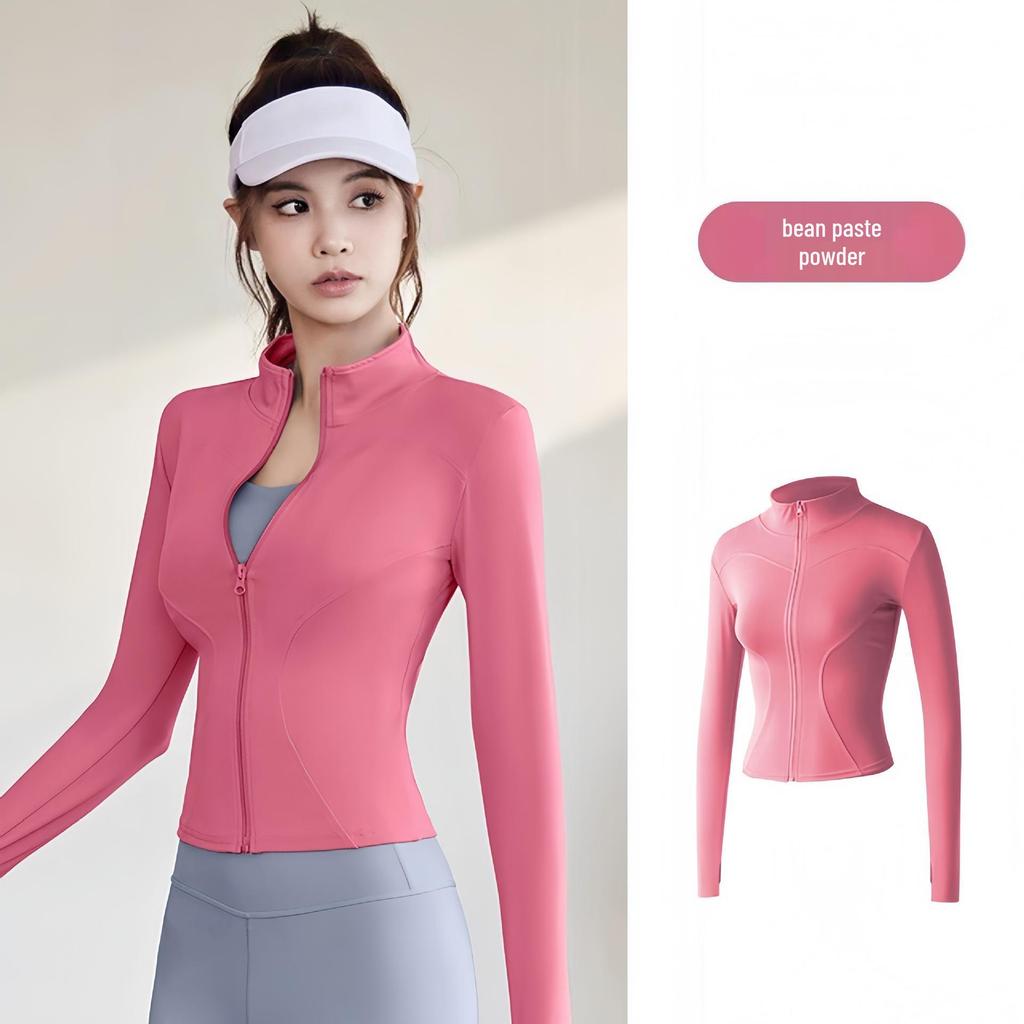 Women's Slim Fit Long Sleeve Sports Jacket - Quick Dry, High Stretch, Breathable, Sun Protection for Yoga and Running