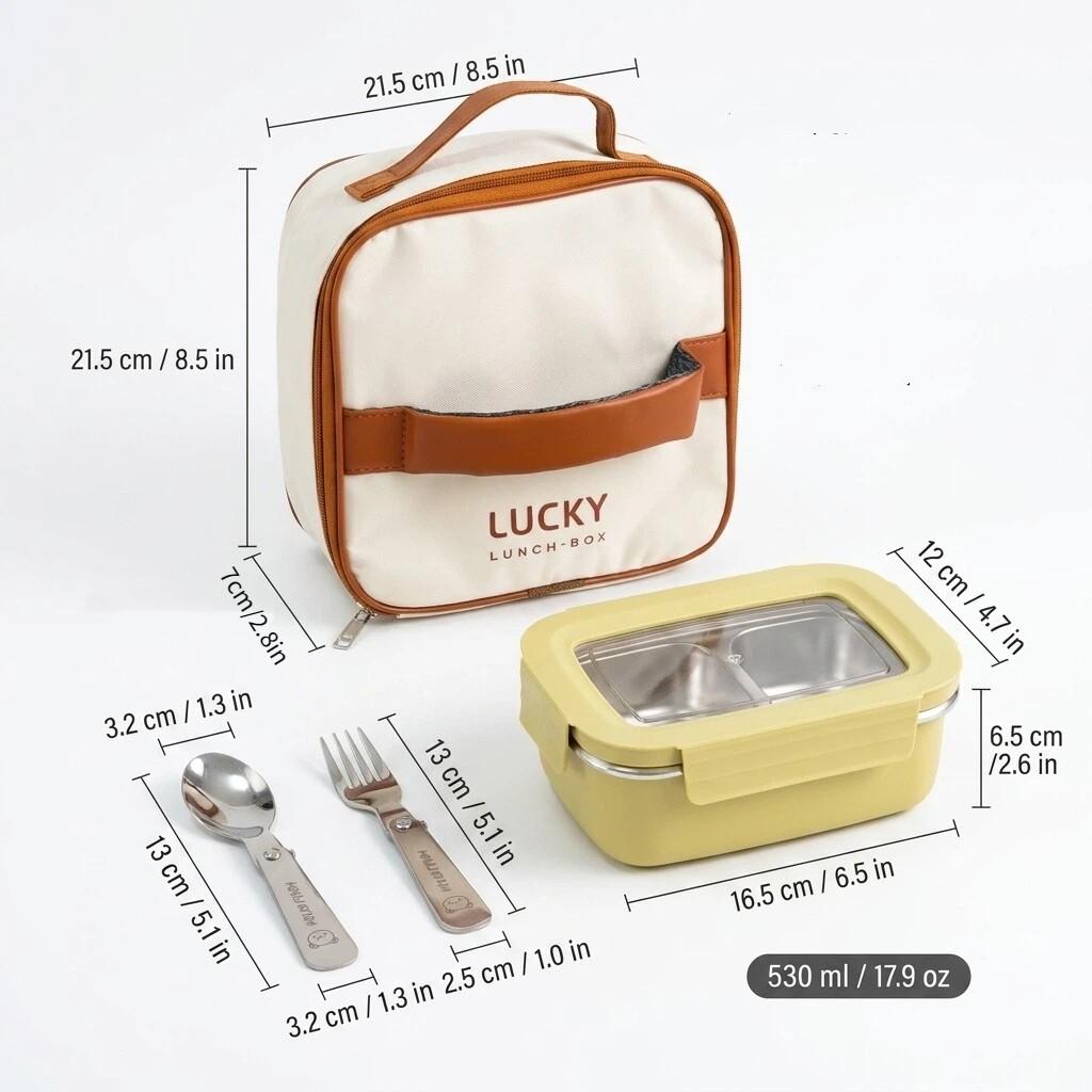304 Stainless Steel Bento Lunch Box For Kids Students Portable Sealed Fruit Salad Food Container With Compartment Microwave Safe